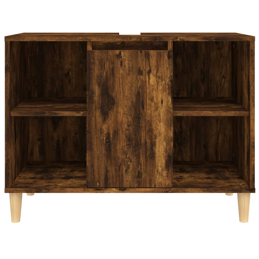 Washbasin base cabinet smoked oak 80x33x60 cm wood material