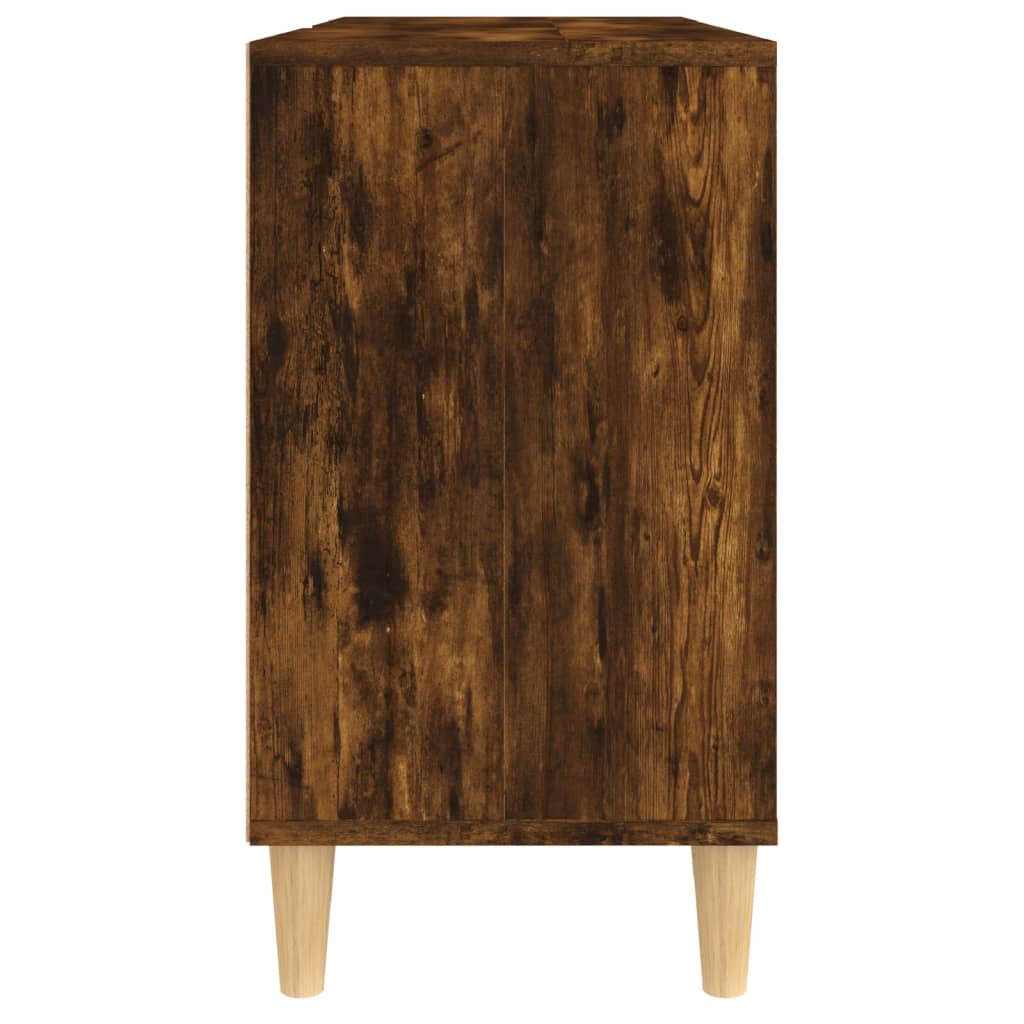 Washbasin base cabinet smoked oak 80x33x60 cm wood material