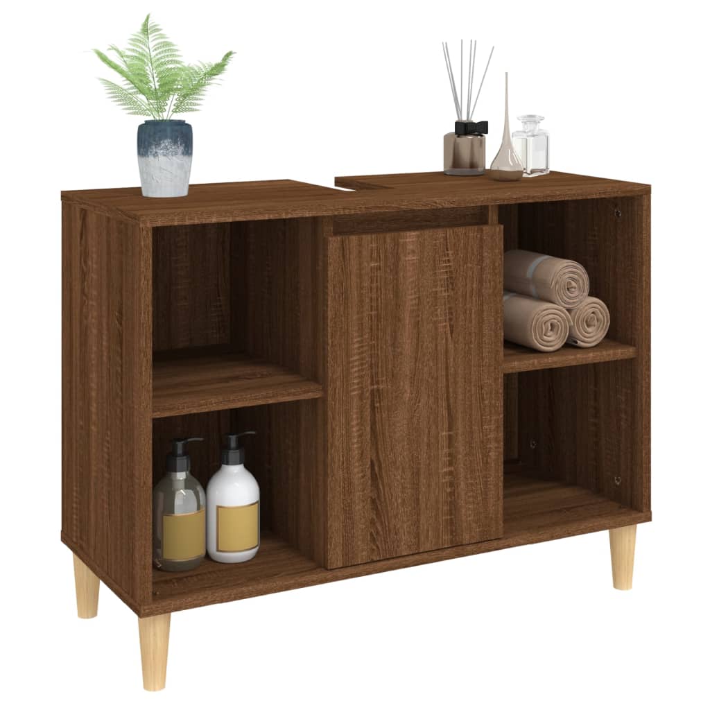 Washbasin Cabinet Brown Oak Look 80x33x60 cm