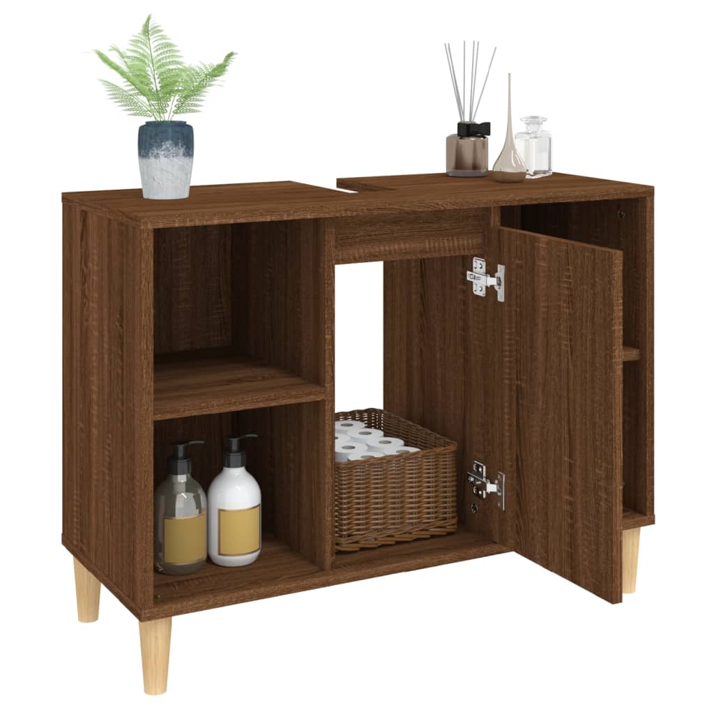 Washbasin Cabinet Brown Oak Look 80x33x60 cm