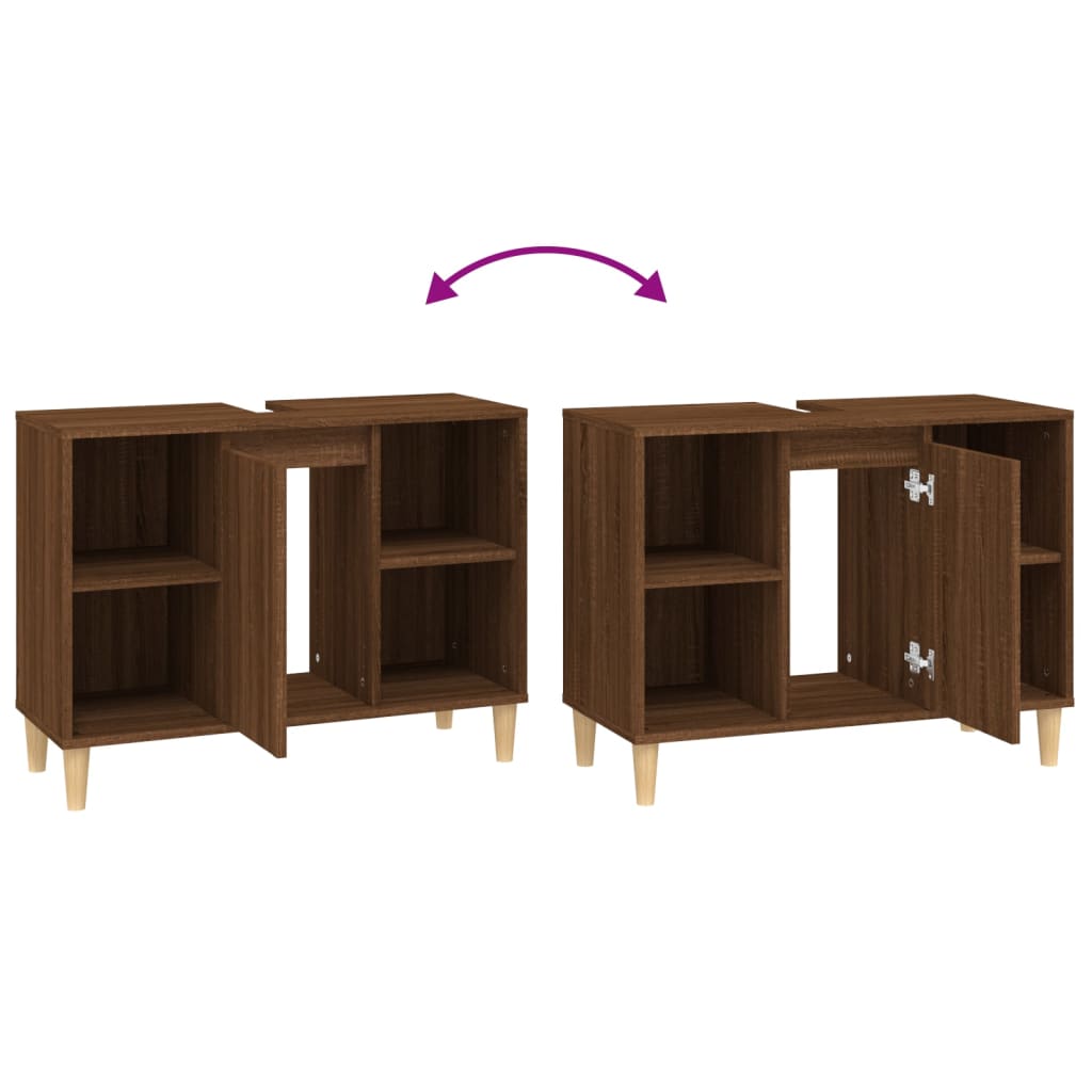 Washbasin Cabinet Brown Oak Look 80x33x60 cm