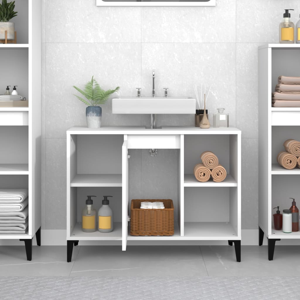 Washbasin Cabinet White 80x33x60 cm Wood Material