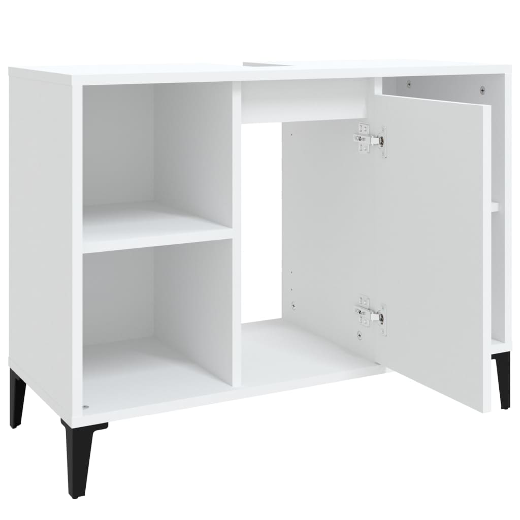 Washbasin Cabinet White 80x33x60 cm Wood Material