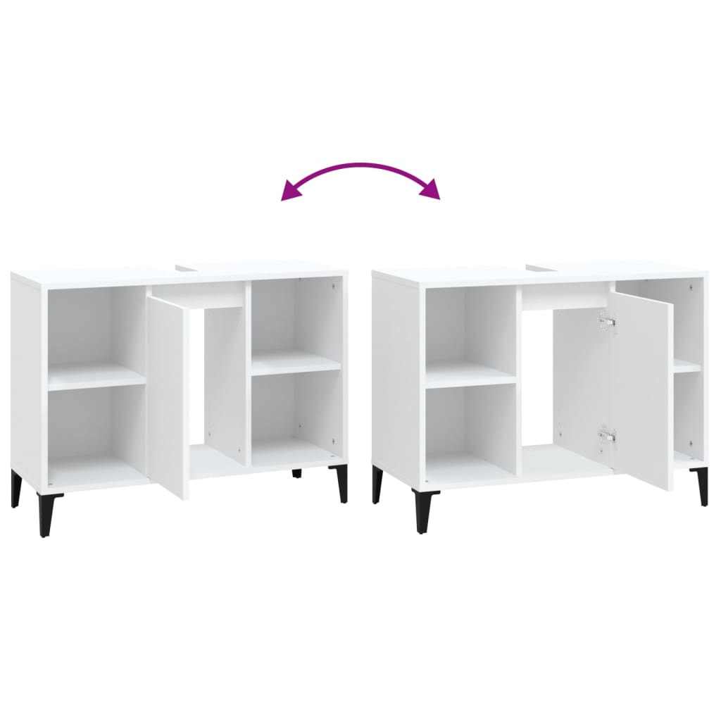 Washbasin Cabinet White 80x33x60 cm Wood Material