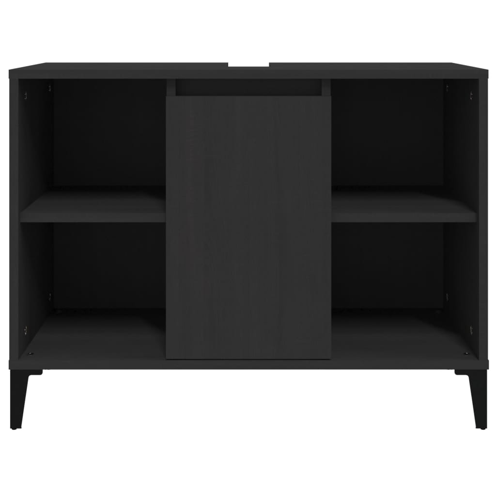 Washbasin Cabinet Black 80x33x60 cm Wood Material