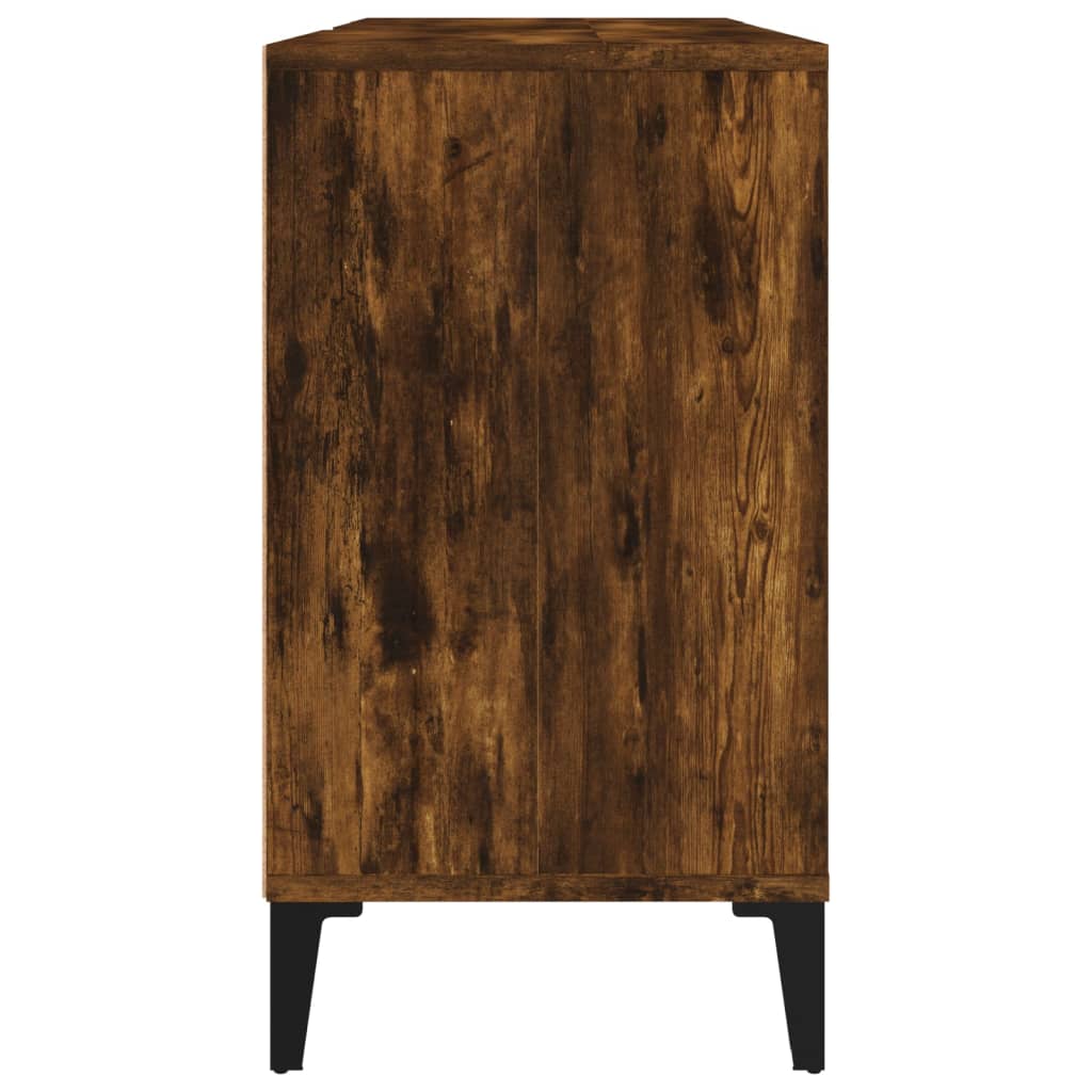 Washbasin base cabinet smoked oak 80x33x60 cm wood material