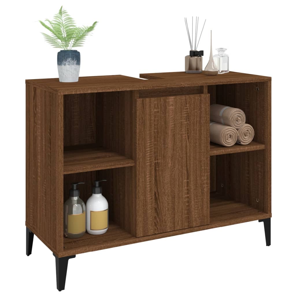 Washbasin Cabinet Brown Oak Look 80x33x60 cm