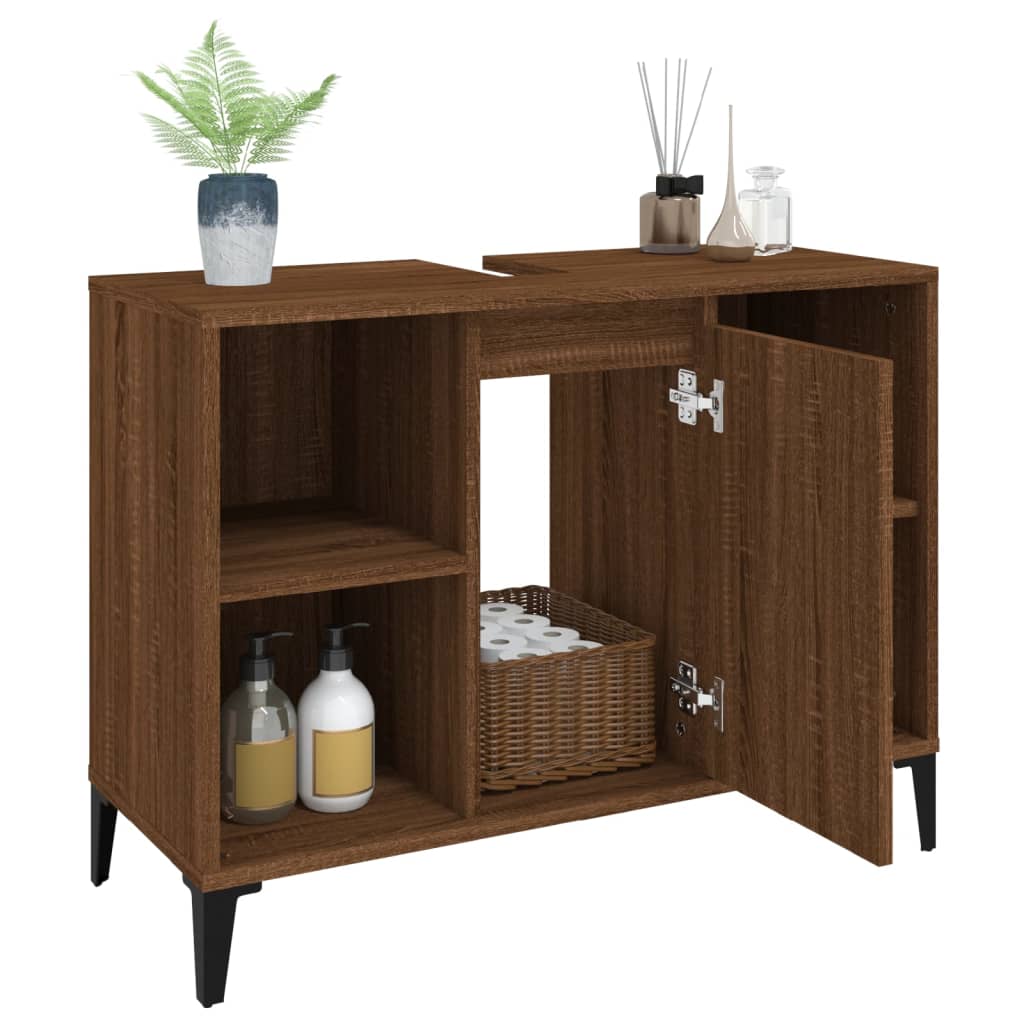Washbasin Cabinet Brown Oak Look 80x33x60 cm
