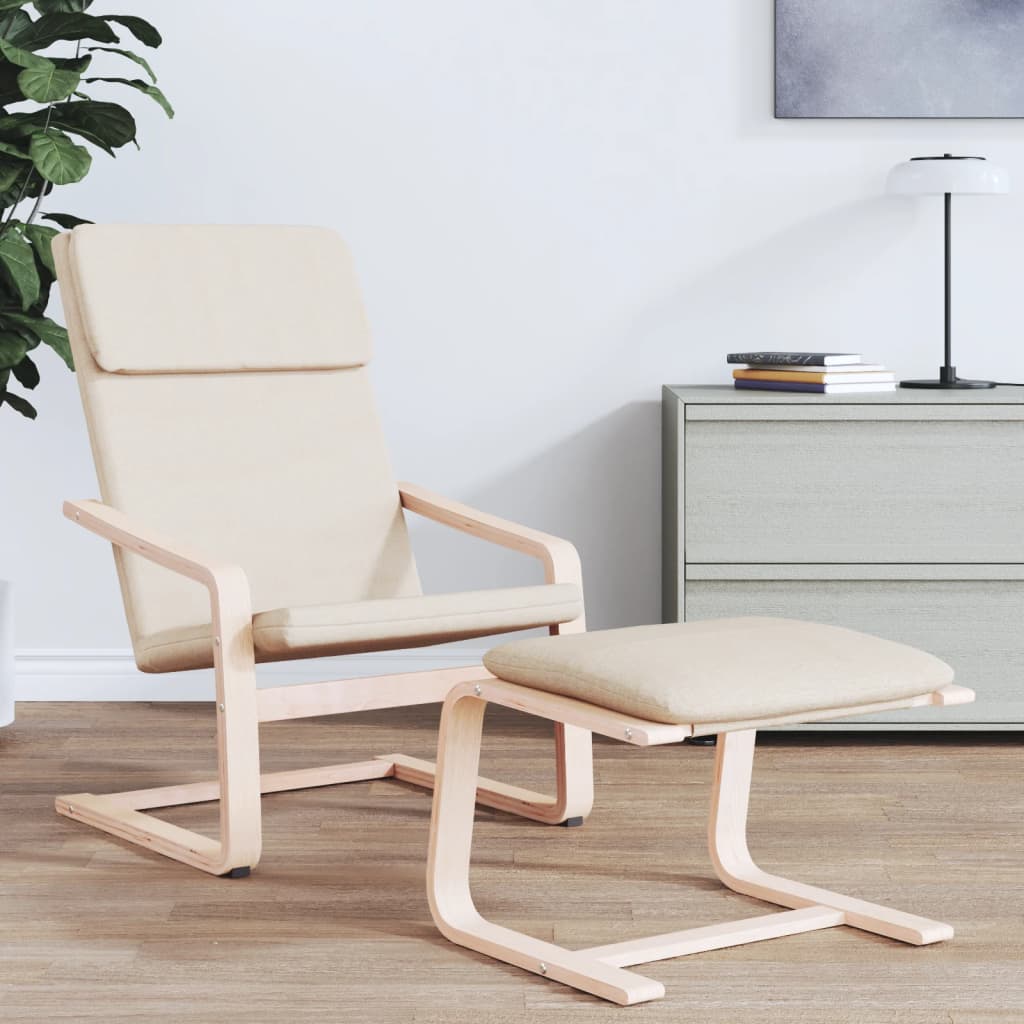 Fauteuil de relaxation tissu crème
