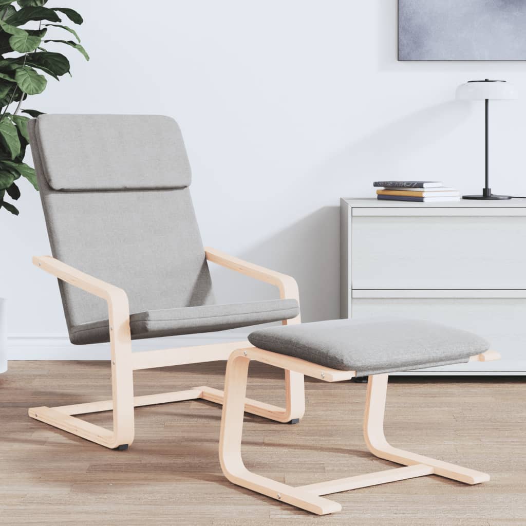 Fauteuil de relaxation tissu gris clair