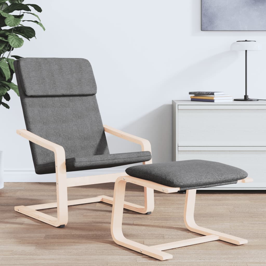 Fauteuil de relaxation tissu gris foncé