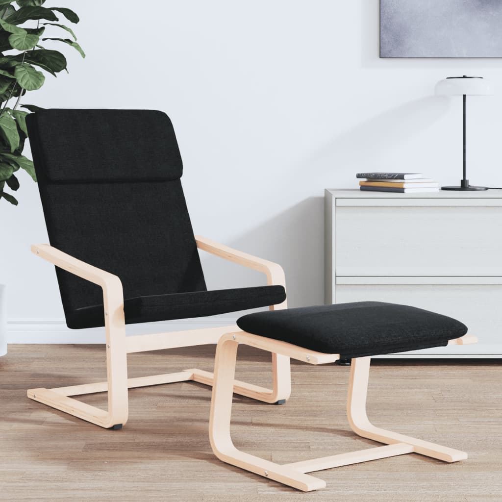 Fauteuil de relaxation tissu noir