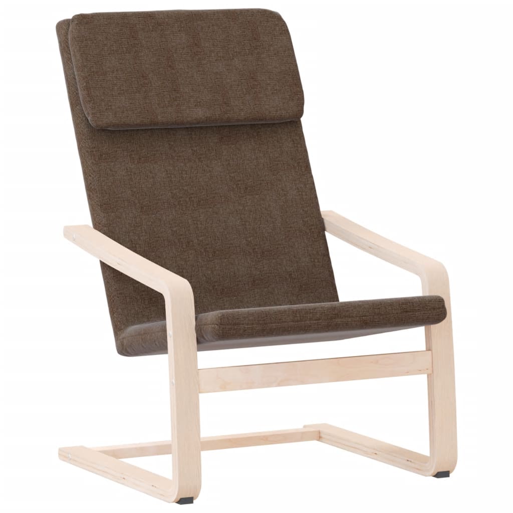 Fauteuil de relaxation tissu marron foncé