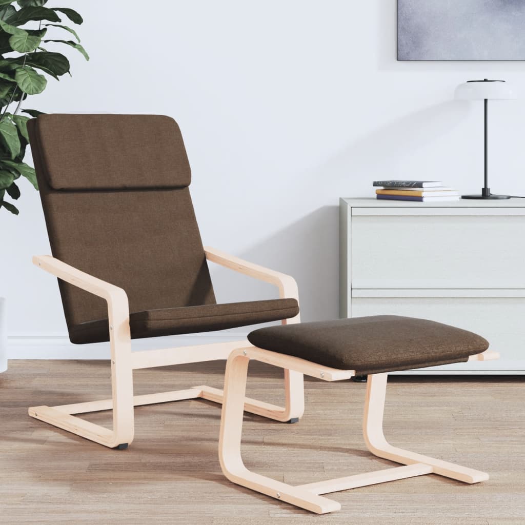 Fauteuil de relaxation tissu marron foncé