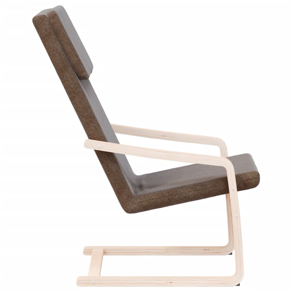 Fauteuil de relaxation tissu marron foncé
