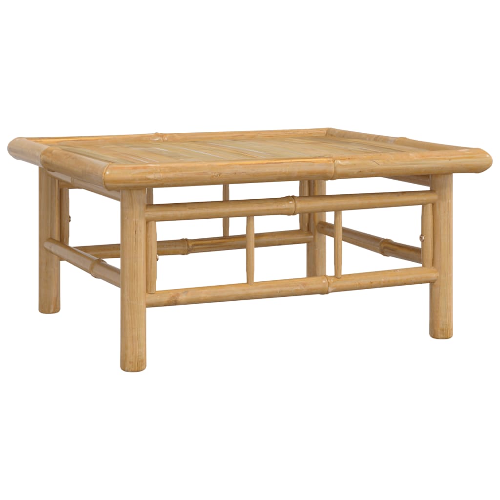 Salon de jardin 10 pièces avec coussins en bambou blanc crème