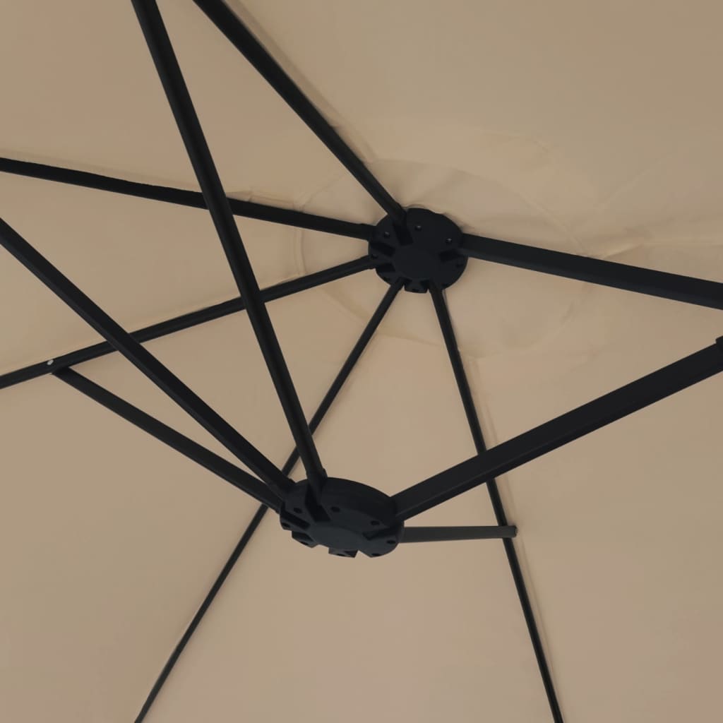 Doppelsonnenschirm Taupe 449x265 cm