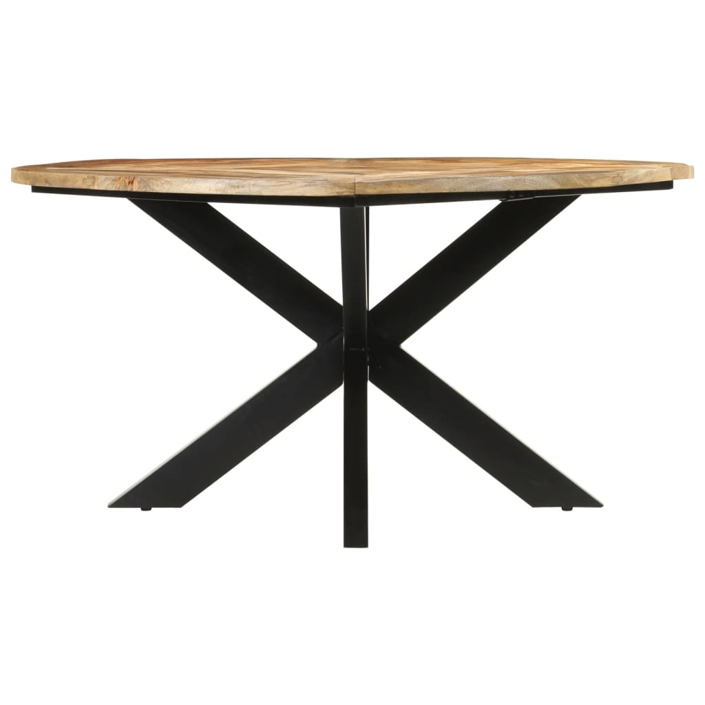 Table à manger Ø150x76 cm en bois de manguier massif brut