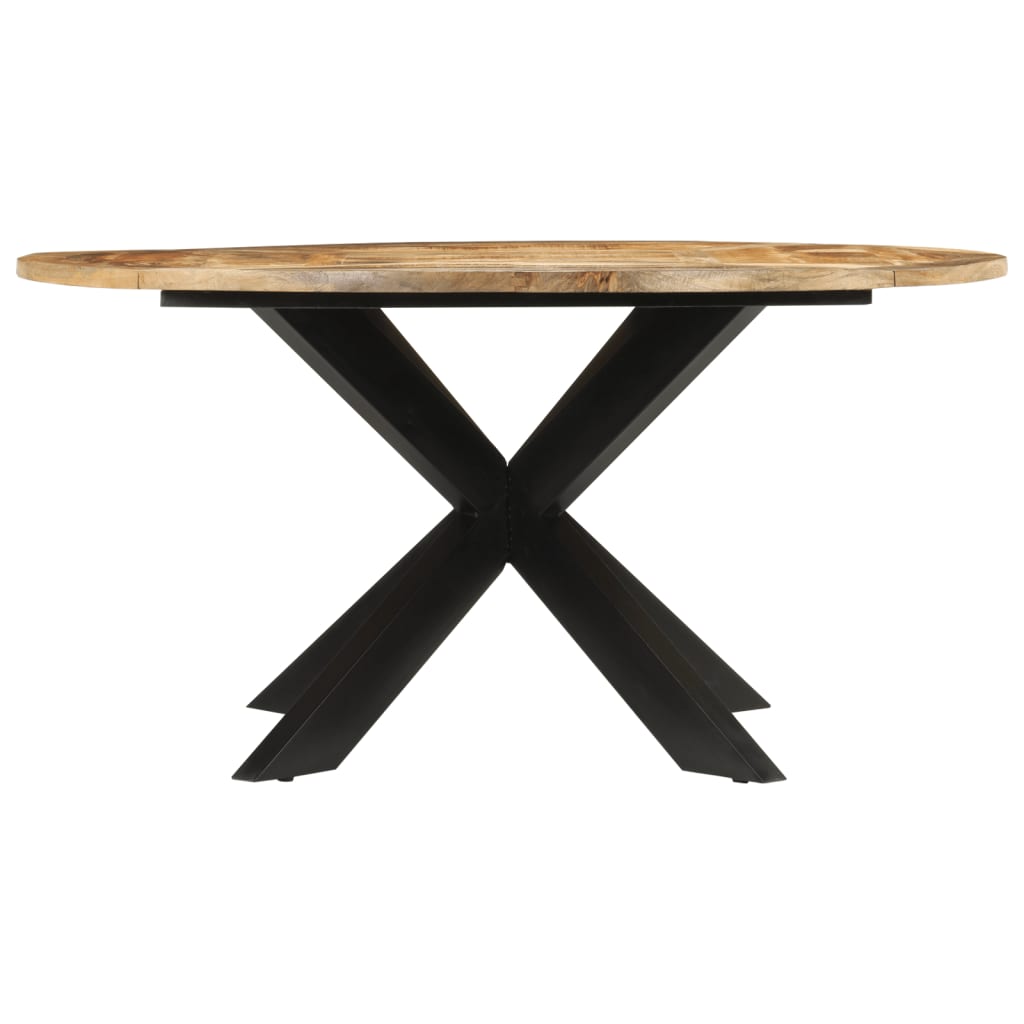 Table à manger Ø150x76 cm en bois de manguier massif brut