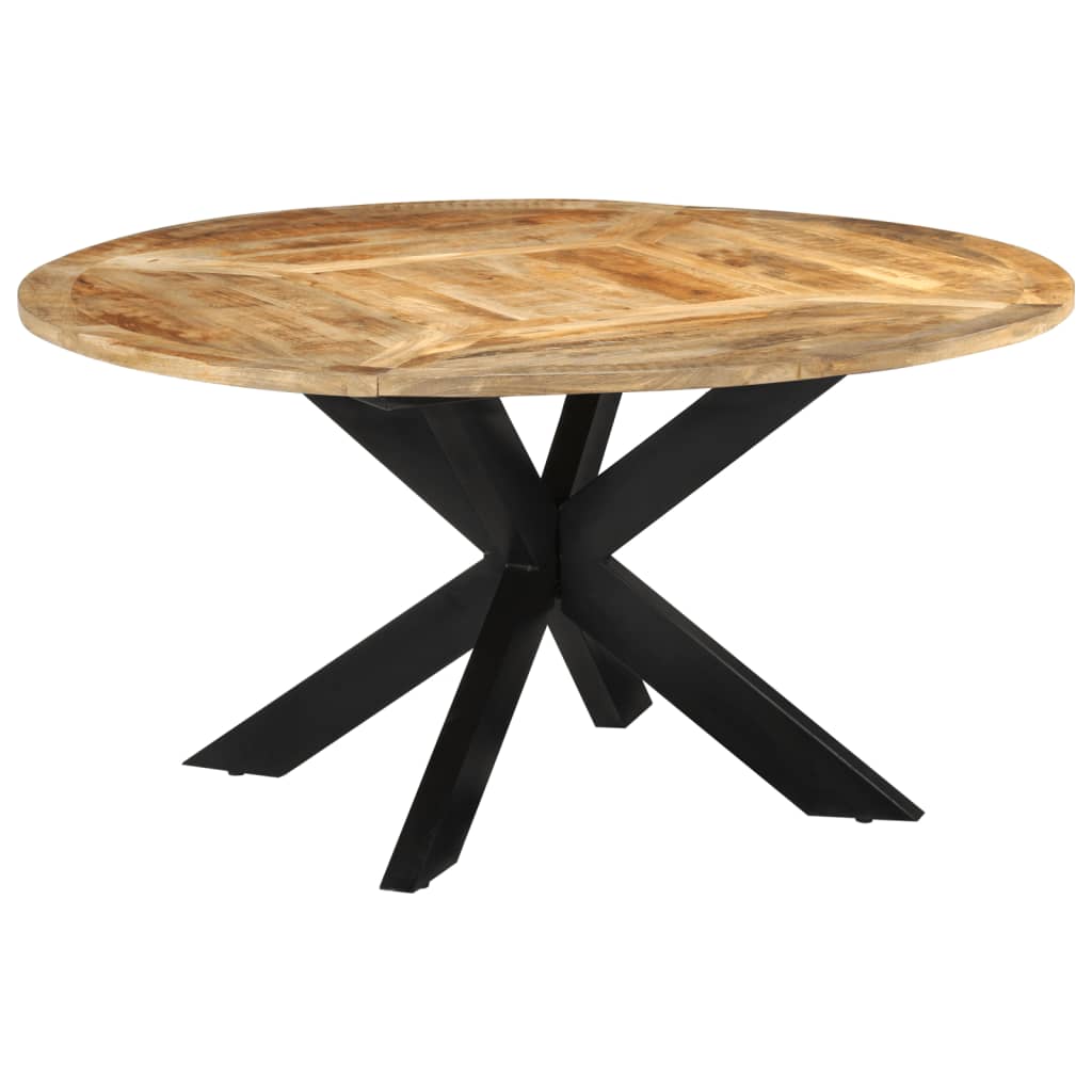 Table à manger Ø150x76 cm en bois de manguier massif brut