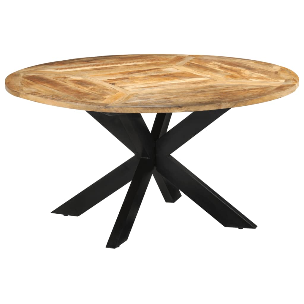 Table à manger Ø150x76 cm en bois de manguier massif brut