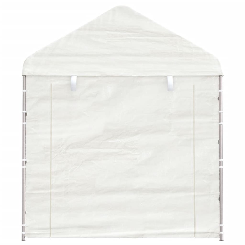 Pavillon mit Dach Weiß 4,46x2,28x2,69 m Polyethylen