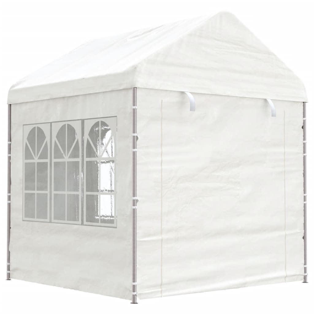 Pavillon mit Dach Weiß 11,15x2,28x2,69 m Polyethylen