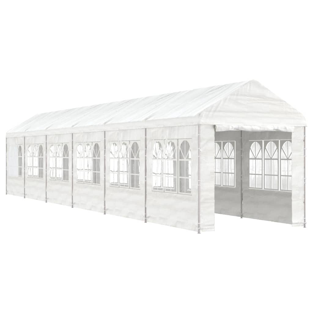 Pavillon mit Dach Weiß 13,38x2,28x2,69 m Polyethylen
