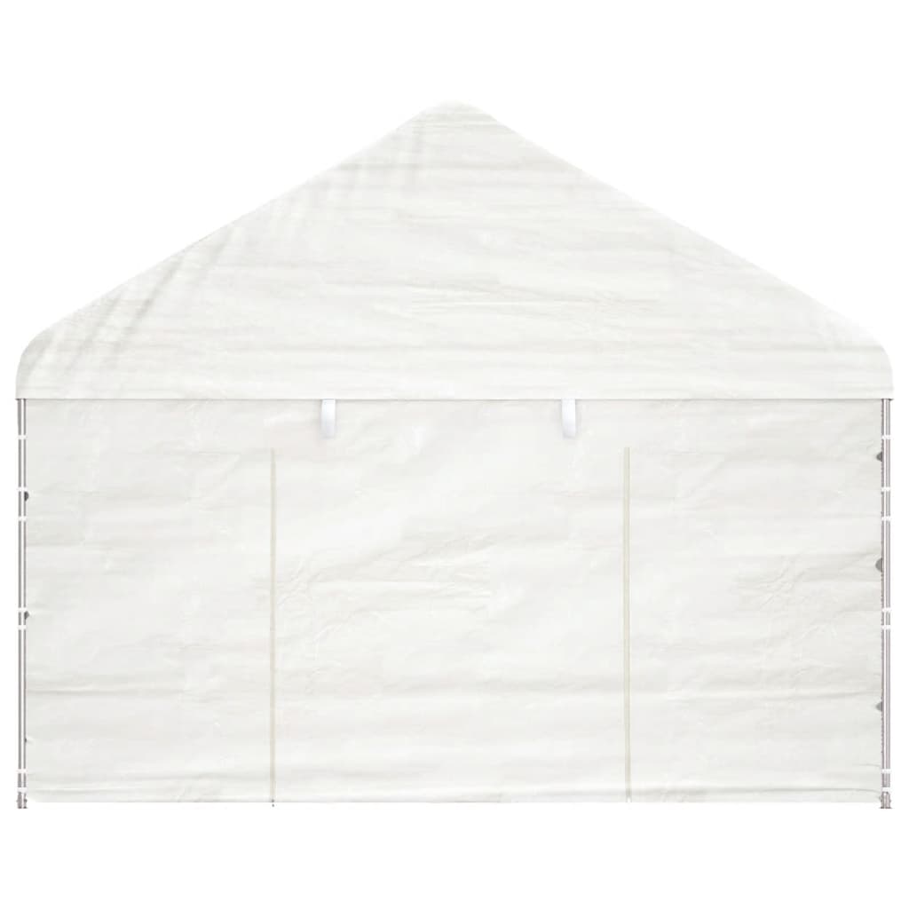 Pavillon mit Dach Weiß 17,84x4,08x3,22 m Polyethylen