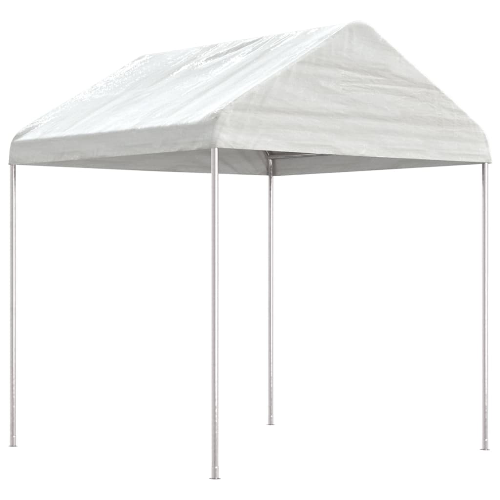 Pavillon avec toit blanc 15,61x2,28x2,69 m en polyéthylène