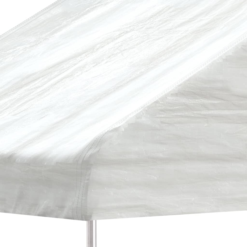 Pavillon avec toit blanc 15,61x2,28x2,69 m en polyéthylène