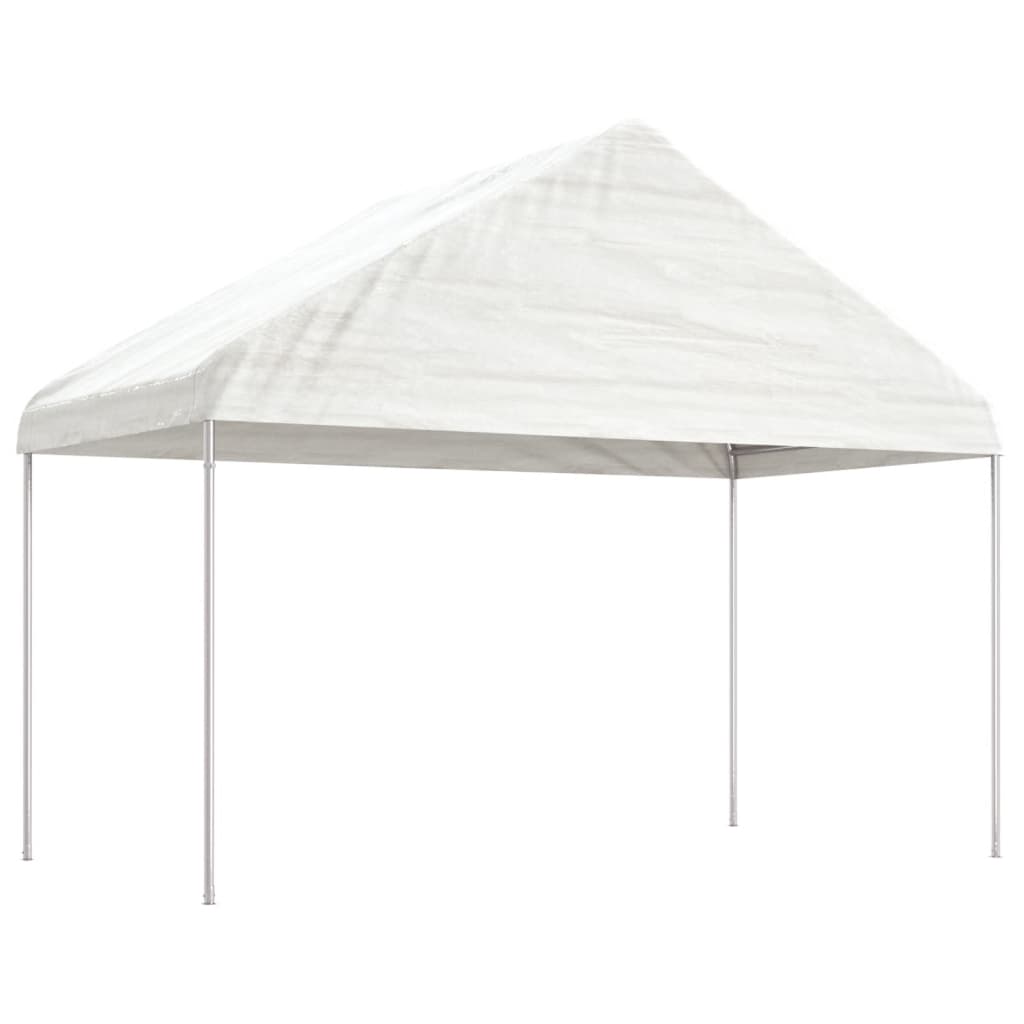 Pavillon avec toit blanc 11,15x4,08x3,22 m en polyéthylène