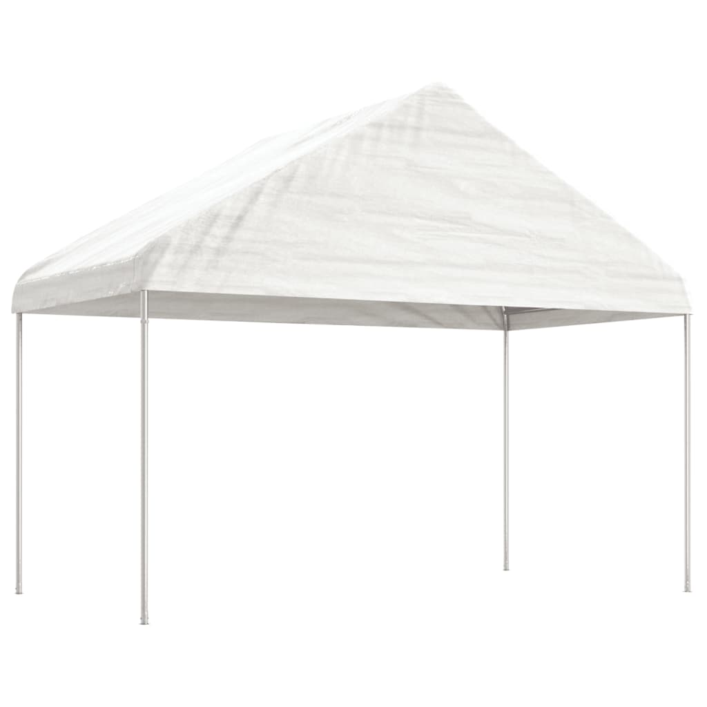 Pavillon avec toit blanc 17,84x4,08x3,22 m en polyéthylène