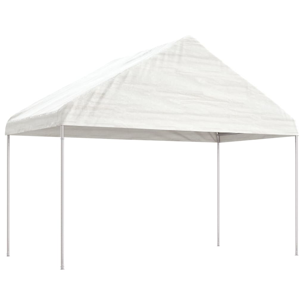 Pavillon avec toit blanc 20,07x4,08x3,22 m en polyéthylène