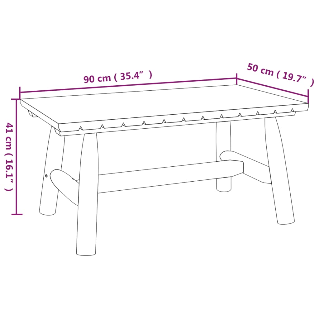 Coffee table 90x50x41 cm solid spruce wood
