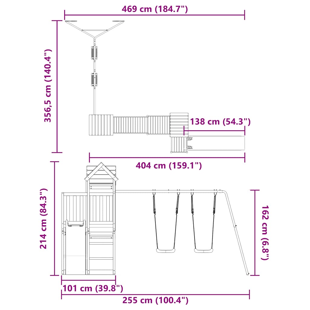 Spielturm Massivholz Douglasie