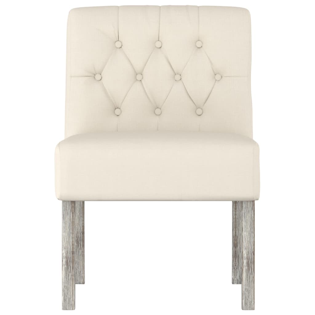 Sessel ohne Armlehne Leinen mit Knopfheftung