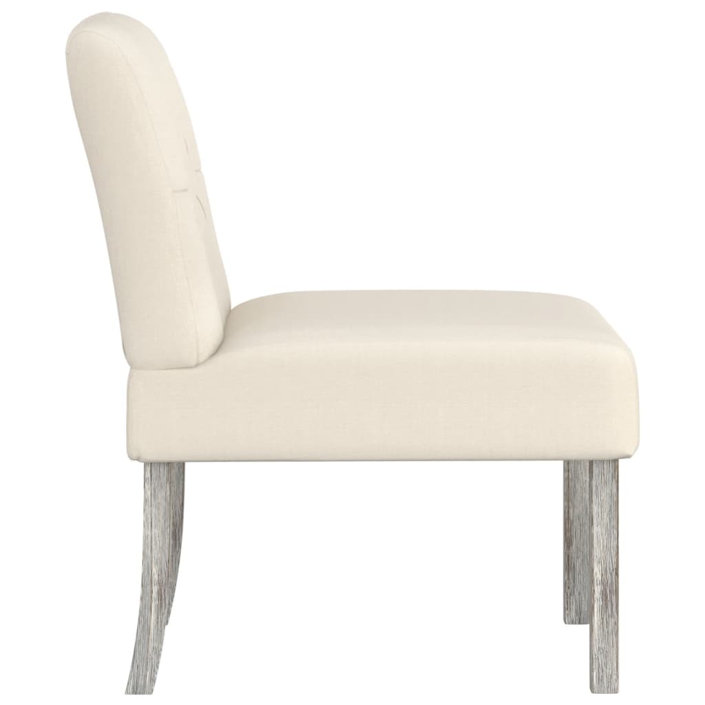 Sessel ohne Armlehne Leinen mit Knopfheftung