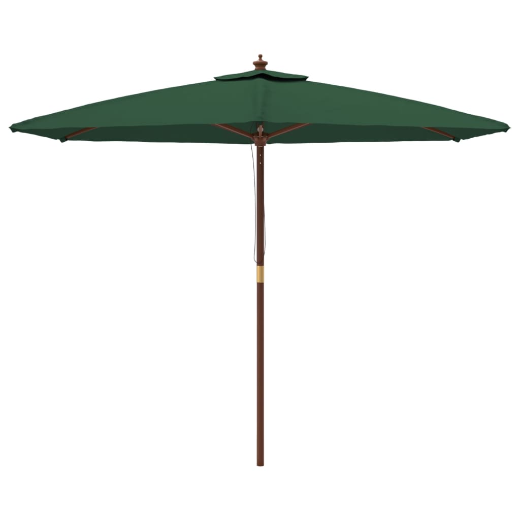 Parasol with wooden pole green 299x240 cm