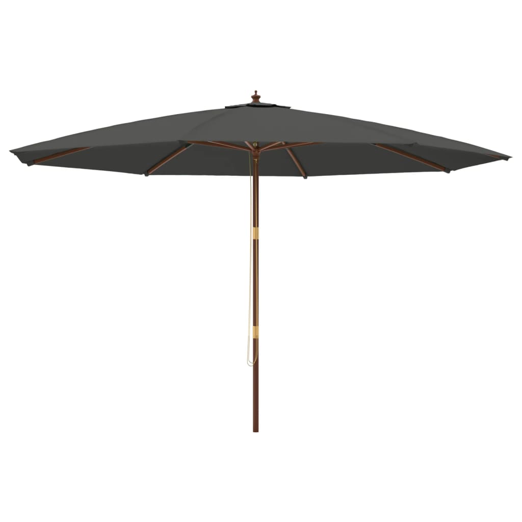 Parasol with wooden pole anthracite 400x273 cm