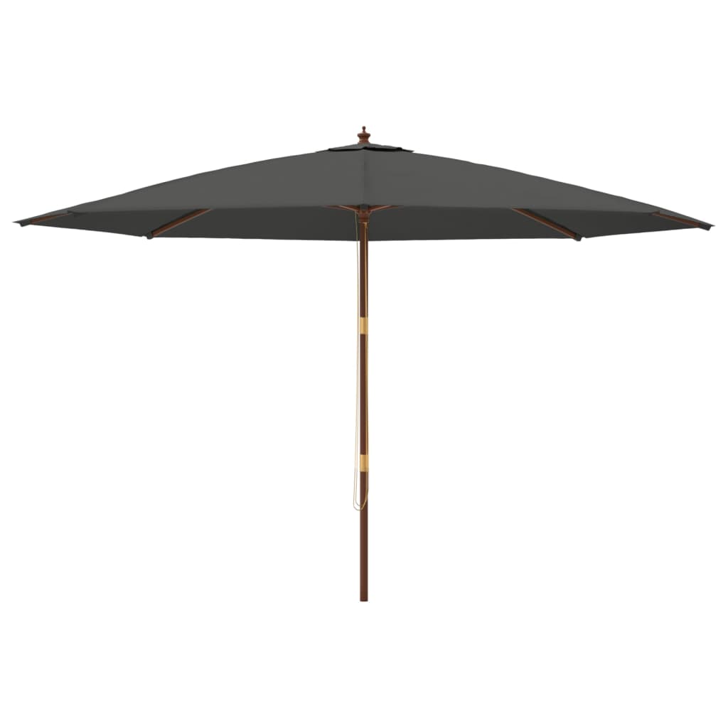 Parasol with wooden pole anthracite 400x273 cm