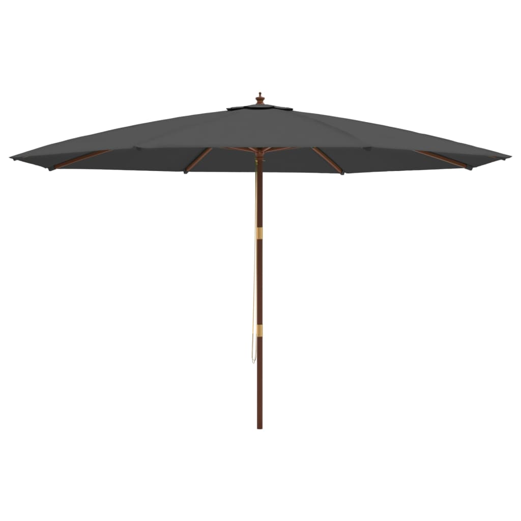 Parasol with wooden pole anthracite 400x273 cm