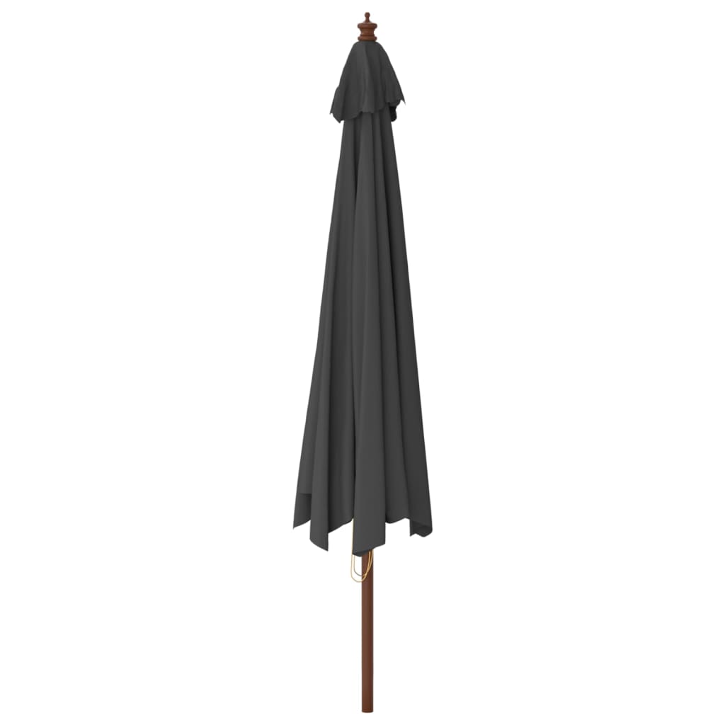 Parasol with wooden pole anthracite 400x273 cm