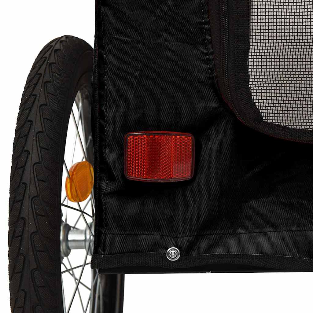 Fahrradanhänger für Haustiere Schwarz 124.5 x 63.5 x 53 cm