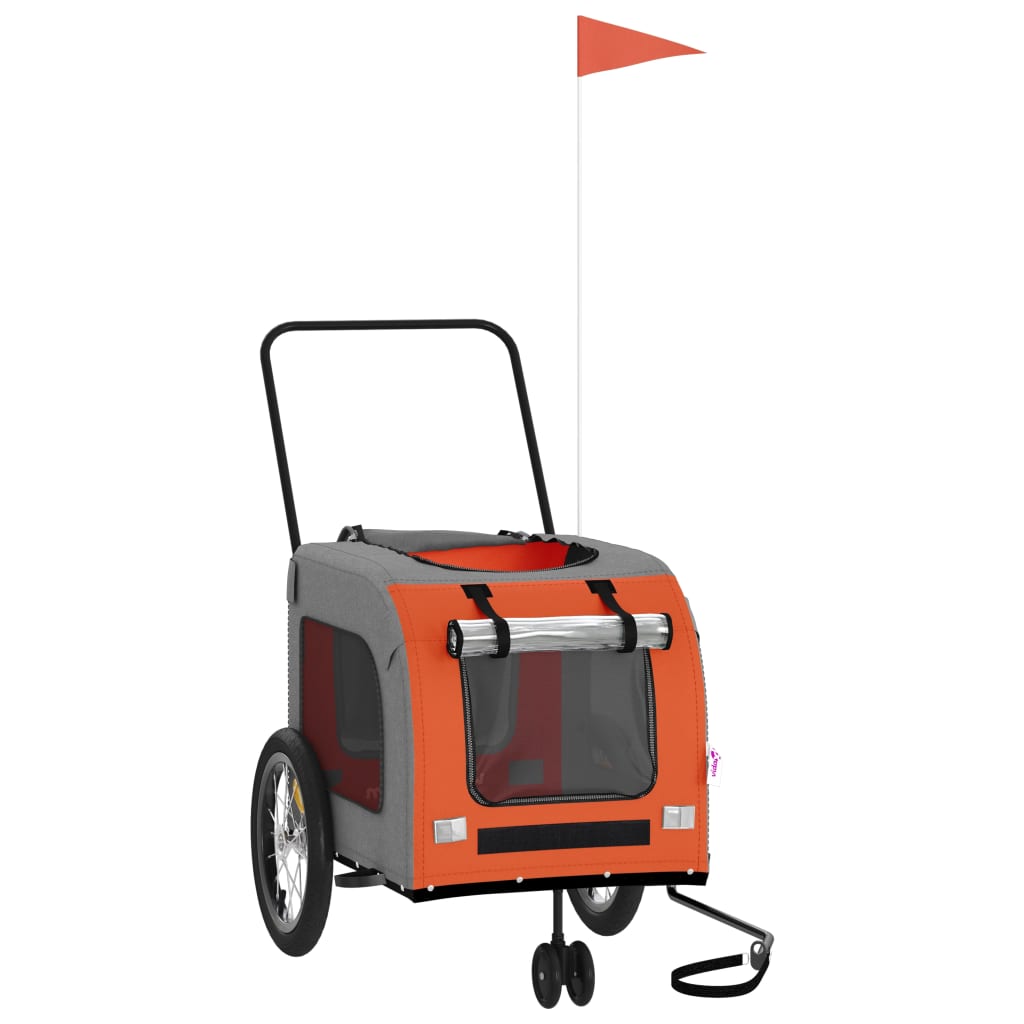 Bicycle Trailer Dogs Orange and Gray Oxford Fabric and Iron
