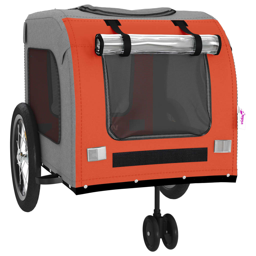 Bicycle Trailer Dogs Orange and Gray Oxford Fabric and Iron