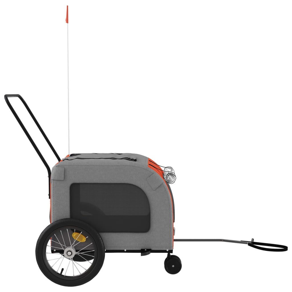 Bicycle Trailer Dogs Orange and Gray Oxford Fabric and Iron
