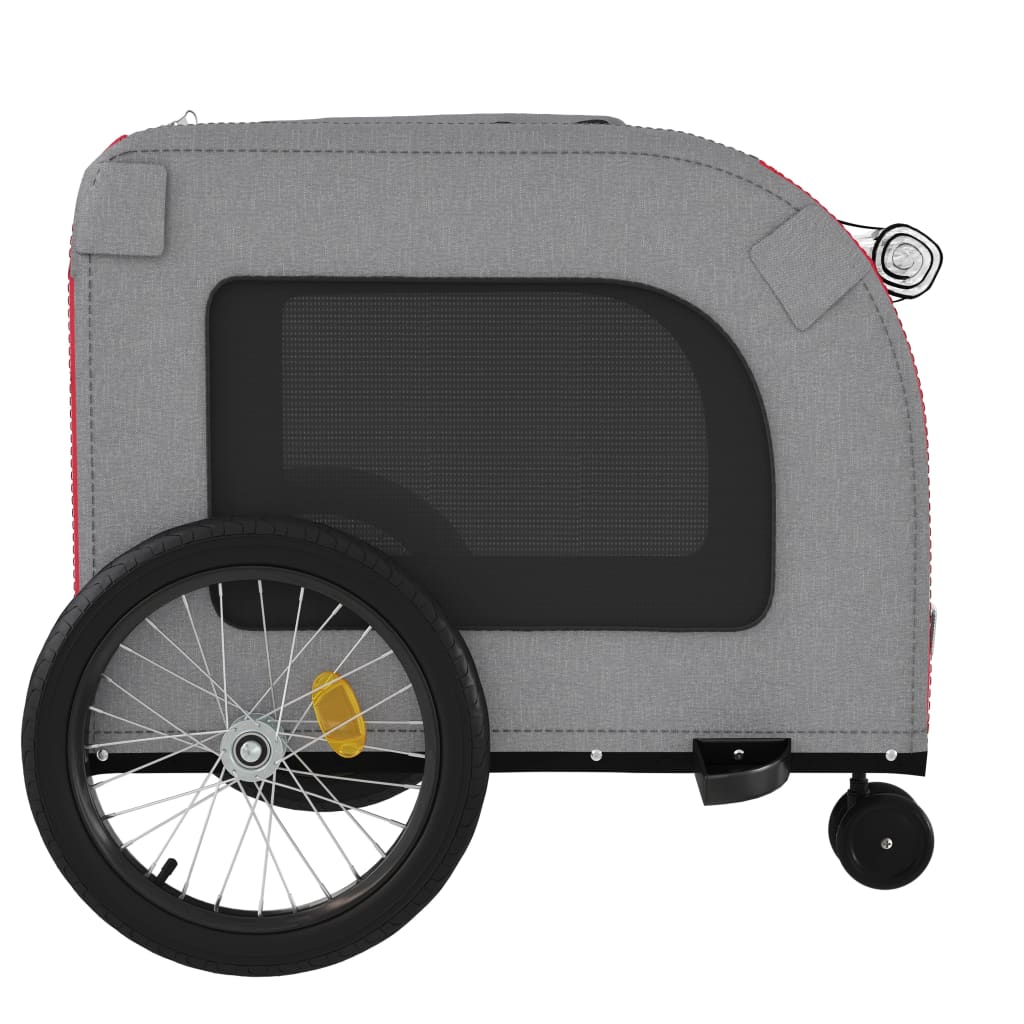 Bicycle Trailer Dogs Red and Grey Oxford Fabric and Iron