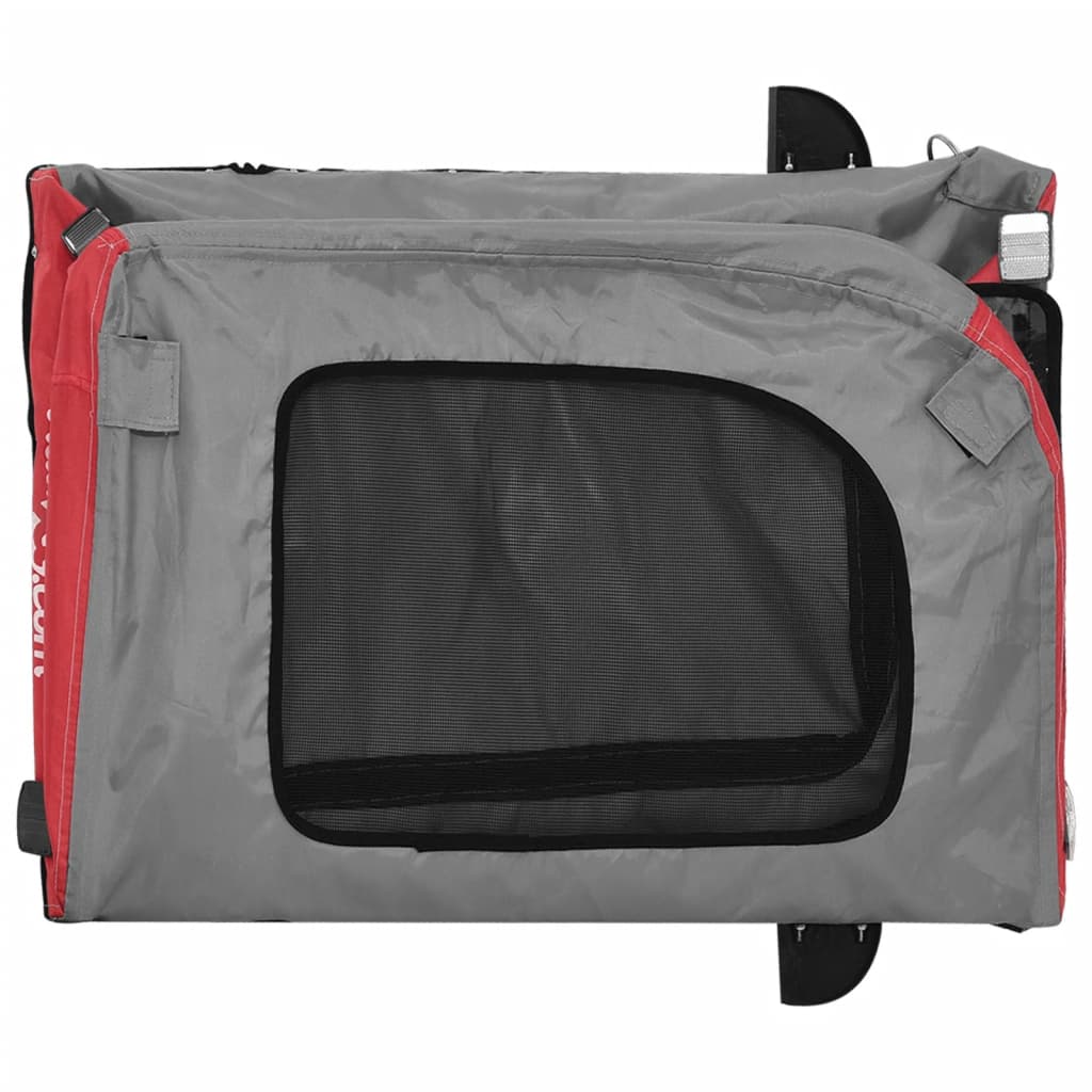 Bicycle Trailer Dogs Red and Grey Oxford Fabric and Iron
