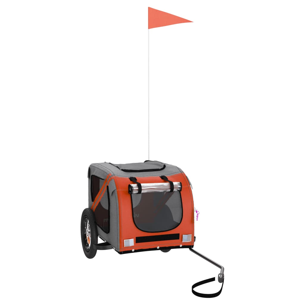 Bicycle Trailer Dogs Orange and Gray Oxford Fabric and Iron